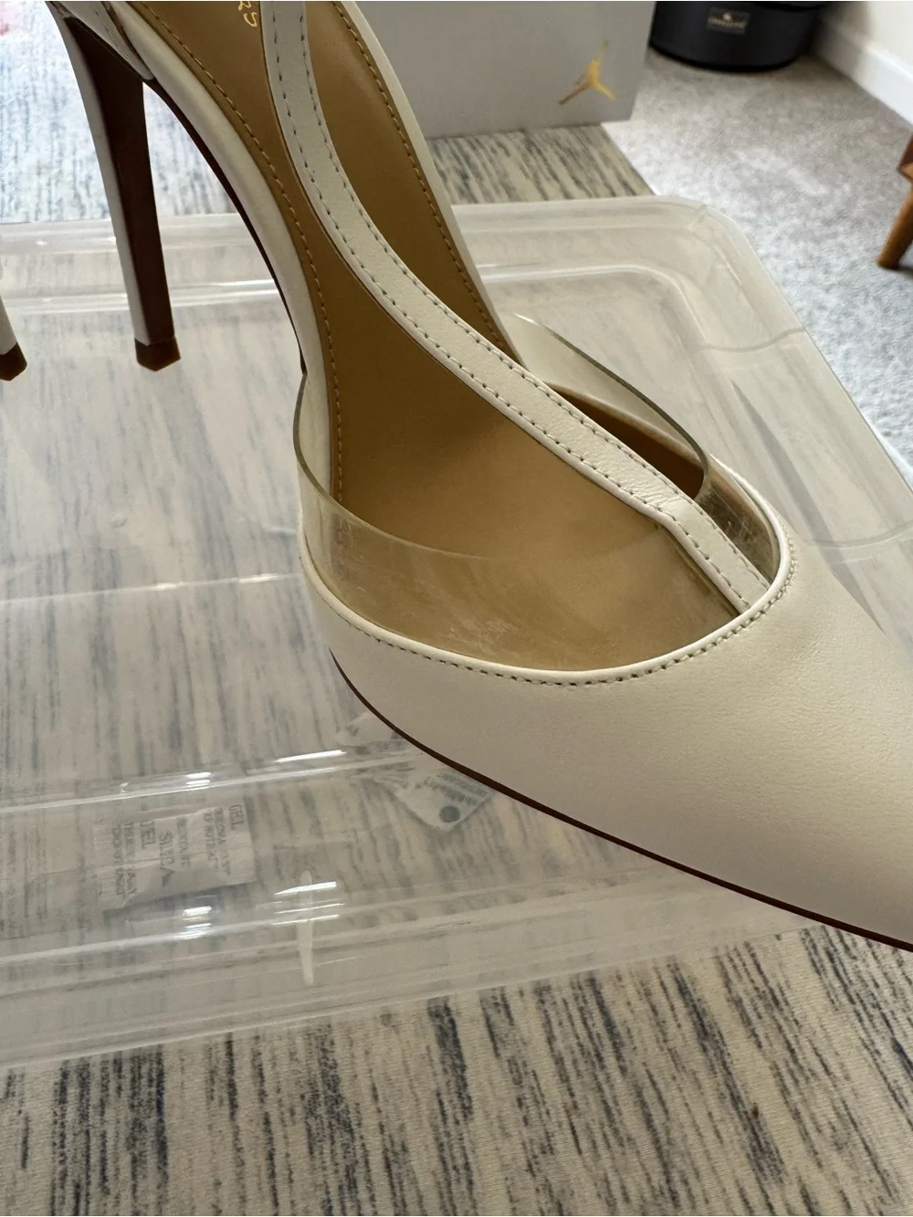 Michael Kors White Pointed-Toe T-Strap Stiletto Heels